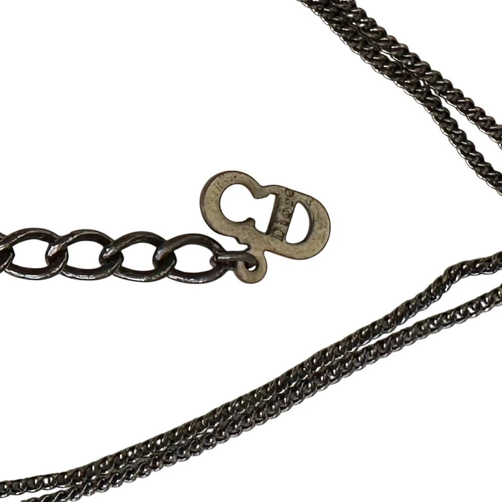 Christian Dior Dog Tag Style Necklace - Gunmetal - Picture 9 of 16